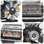 Motore V8 Funzionante - Kit di Ingegneria Dinamica | 535 pezzi